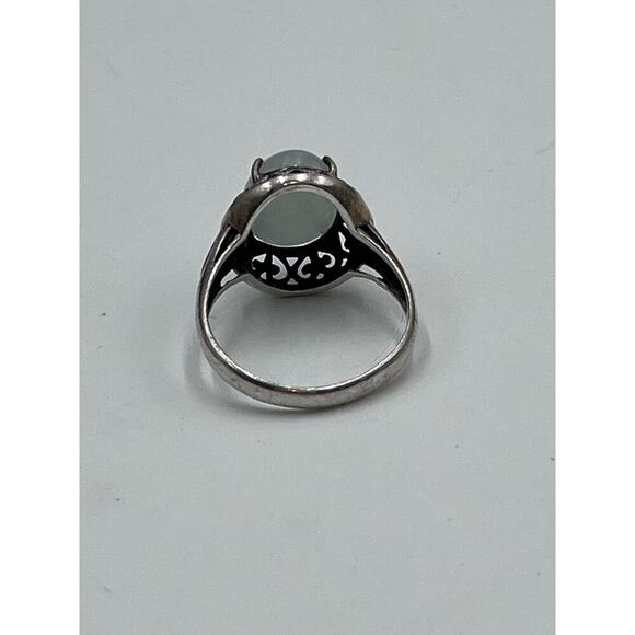 Sterling Silver CNA‎ PRANDA
Jade Cabochon Filigree Cocktail Ring Size 9 - 4.7g - Picture 6 of 12